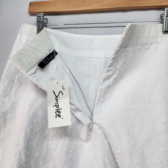 NWT Simplee Shorts Junior LARGE High Waist White Cotton Lined Crochet Hem Summer - Picture 7 of 12